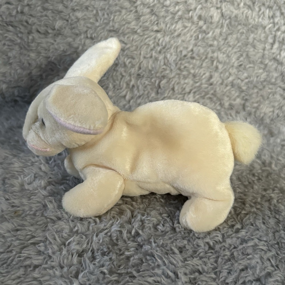 Ty Beanie Babies Nibbler Rabbit Bunny Plush White Vintage Stuffed Animal Toy - Picture 3 of 7